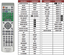 Pioneer VCX-C100K náhradní dálkový ovladač jiného vzhledu