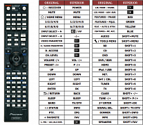 Pioneer VSX922 náhradní dálkový ovladač jiného vzhledu