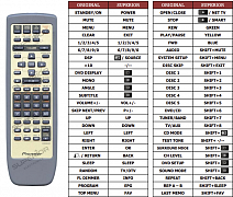 Pioneer XXD3032 náhradní dálkový ovladač jiného vzhledu