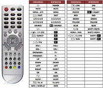 Lenco DVT224-TV náhradní dálkový ovladač jiného vzhledu