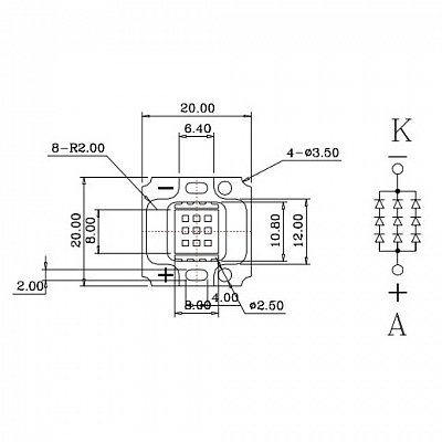 Čip Epistar 10W, 4000K