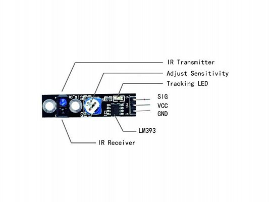 Reflexní světelná závora, modul s LM393 a TCRT5000 /Reflexní optočlen/