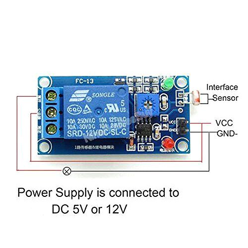 Světelný spínač, světlocitlivý senzor s relé, modul s LM393