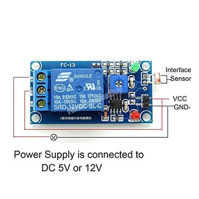 Světelný spínač, světlocitlivý senzor s relé, modul s LM393