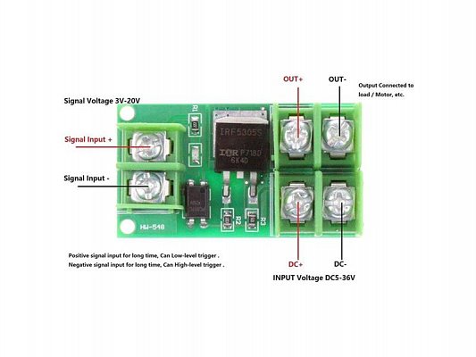 Výkonový spínač MOSFET PWM, modul s IRF530