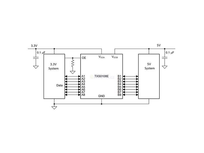 Převodník logických úrovní TTL pro Arduino s TXS0108E