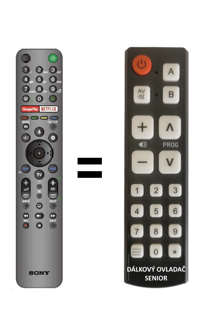 Sony RMF-TX611E replacement remote control for seniors