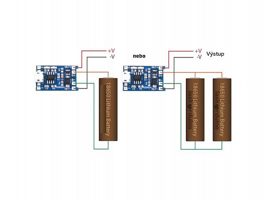 Nabíječka Li-Ion článku 1A s ochranou, modul s IO TP4056 (micro USB)