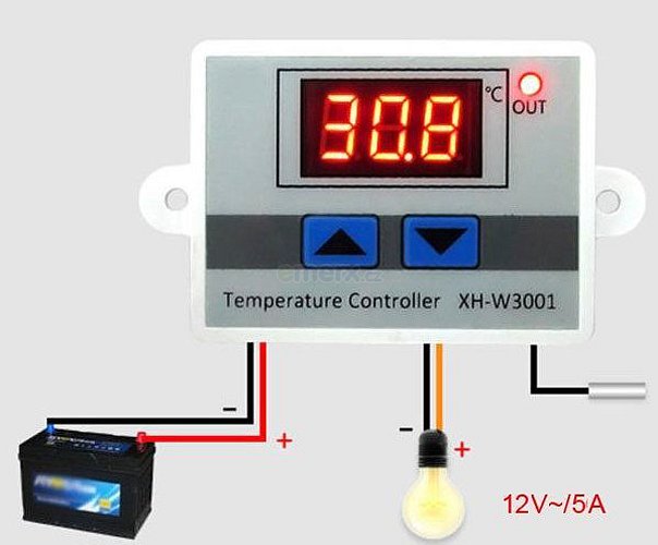 Digitální termostat XH-W3001, -50 až +110°C, napájení 12V