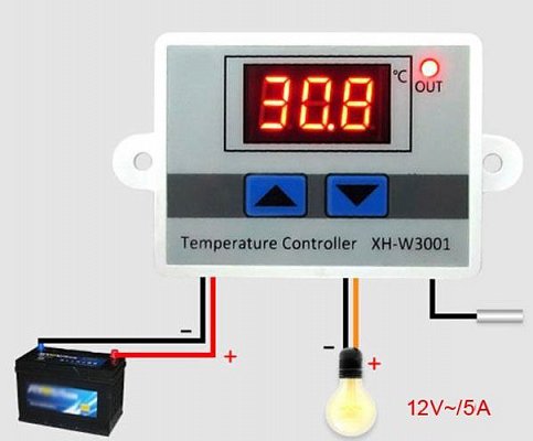Digitální termostat XH-W3001, -50 až +110°C, napájení 12V
