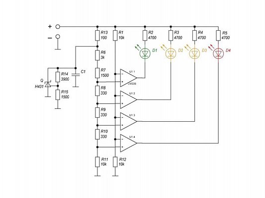 Indikátor napětí 11-15V v palubní síti automobilu, modul XD-82B