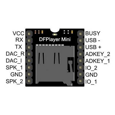 Přehrávač MP3 mini MP3-TF-16P pro Arduino