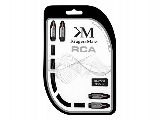 Kabel KRUGER & MATZ 2xCINCH konektor/2xCINCH konektor 3m KM0306