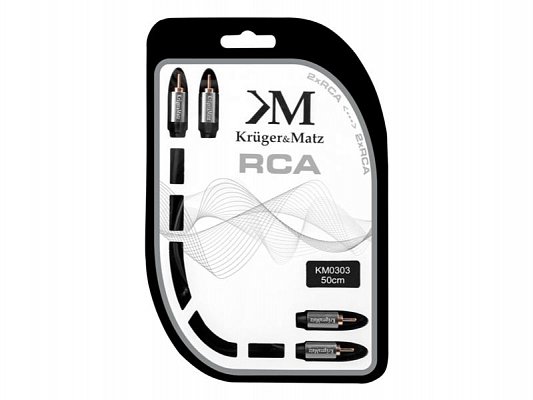 Kabel KRUGER & MATZ 2xCINCH konektor/2xCINCH konektor 0,5m KM0303