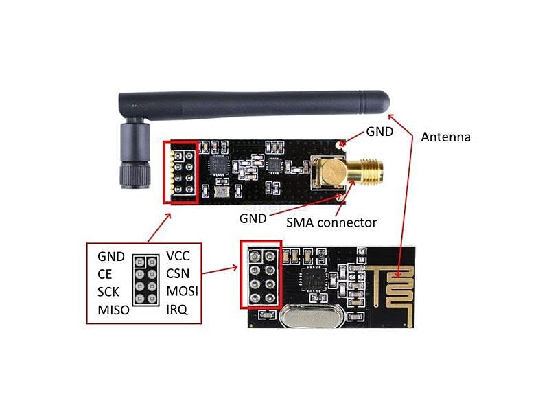 Adaptér pro bezdrátový modul NRF24L01