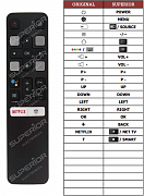 TCL RC802V náhradní dálkový ovladač jiného vzhledu