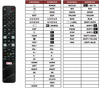 TCL U60P6026 náhradní dálkový ovladač jiného vzhledu