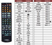 Yamaha RX-V650 náhradní dálkový ovladač jiného vzhledu