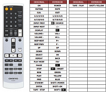Onkyo A-9355 náhradní dálkový ovladač jiného vzhledu
