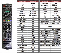 Panasonic N2QAYB000354 (TV+DVD) náhradní dálkový ovladač jiného vzhledu