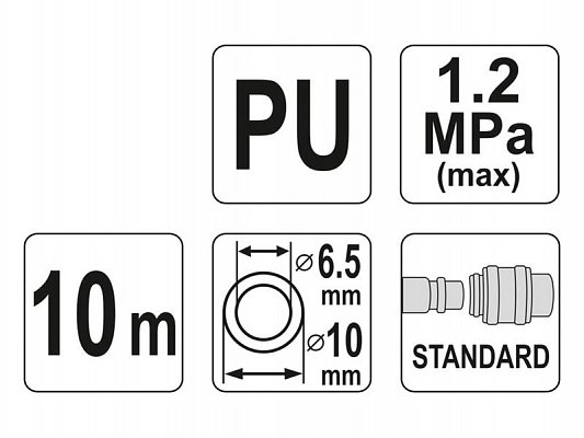 Hadice vzduchová spirálová YATO YT-24205 10m