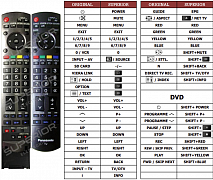 Panasonic N2QAYB000181 (TV+DVD) náhradní dálkový ovladač jiného vzhledu