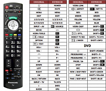 Panasonic N2QAYB000353 (TV+DVD) náhradní dálkový ovladač jiného vzhledu
