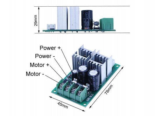 Regulátor otáček PWM stejnosměrných motorů 6-60V 30A