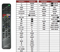 Sony KD-43XH8596 náhradní dálkový ovladač jiného vzhledu