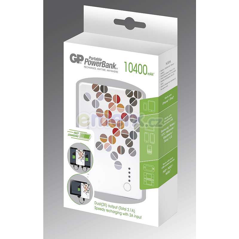 Záložní zdroj energie GP 10400mAh bílý