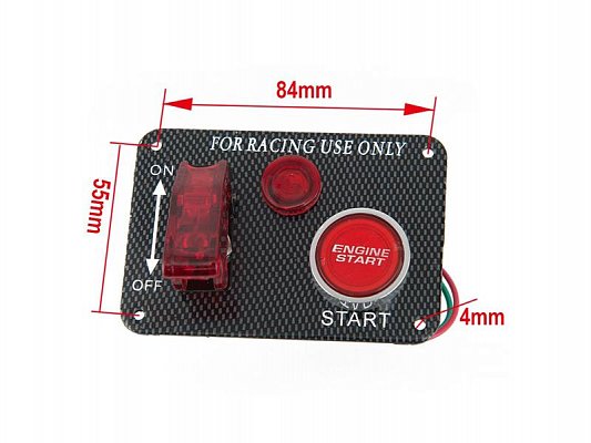 Tlačítko START + 1x spínač s kontrolkou STU 47165 12V