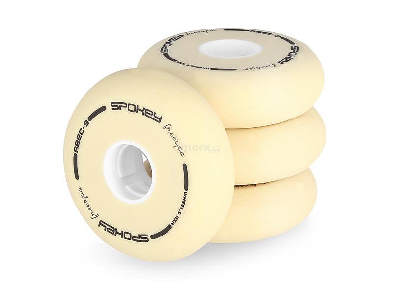 Náhradní kolečka k bruslím SPOKEY FREESPO WHITE SET 80mm