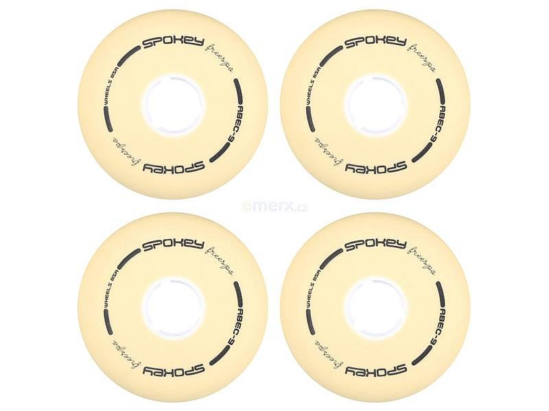 Náhradní kolečka k bruslím SPOKEY FREESPO WHITE SET 80mm
