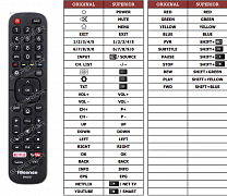 Hisense 55K321 náhradní dálkový ovladač jiného vzhledu