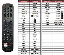 Hisense H43N5305 náhradní dálkový ovladač jiného vzhledu