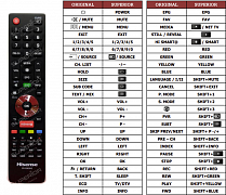 Hisense LHD32K366WSEU náhradní dálkový ovladač jiného vzhledu