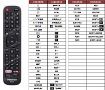 Hisense UB50EC591 náhradní dálkový ovladač jiného vzhledu