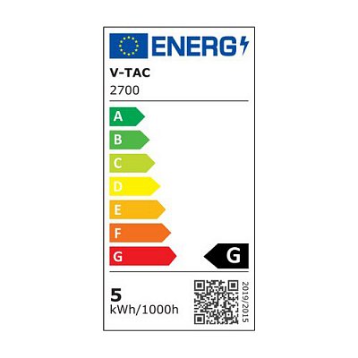 Žárovka Filament LED E27 5W G125 bílá teplá V-TAC VT-2205 Smoky Glass