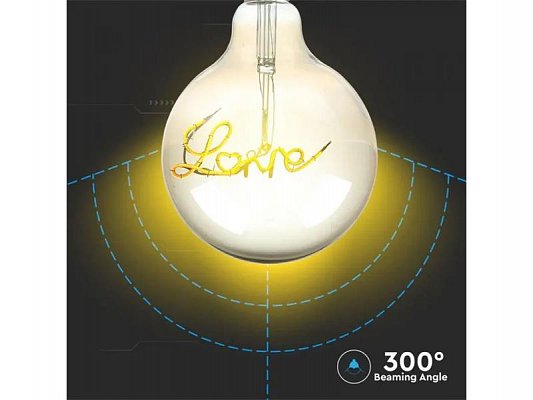 Žárovka Filament LED E27 5W G125 bílá teplá V-TAC VT-2205 Smoky Glass