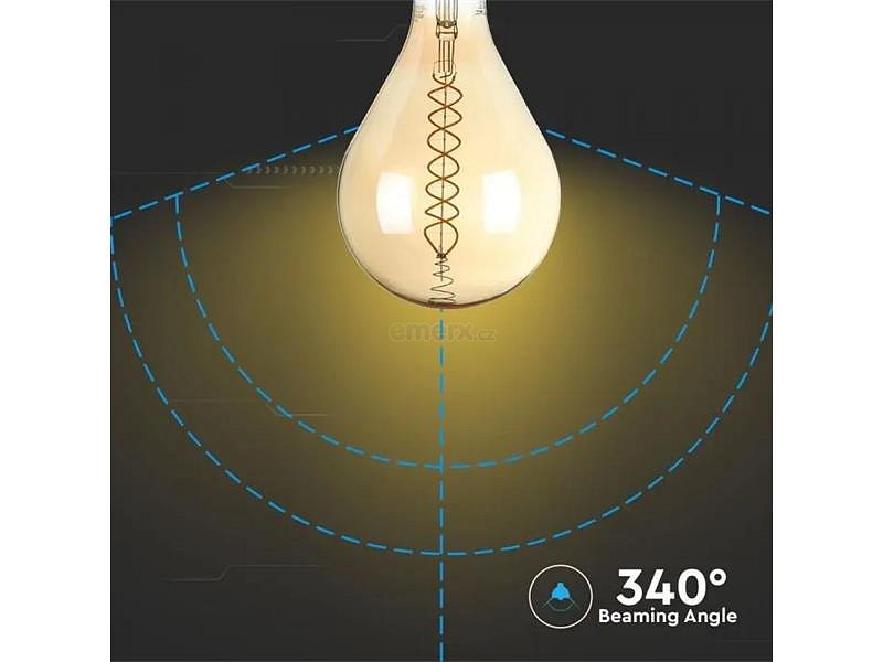 Žárovka Filament LED E27 8W A165 bílá teplá V-TAC VT-2138 Dimmable