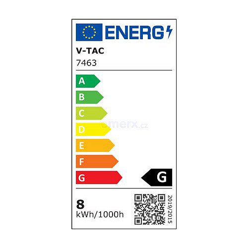 Žárovka Filament LED E27 8W BF180 bílá teplá V-TAC VT-2168D Amber Dimmable