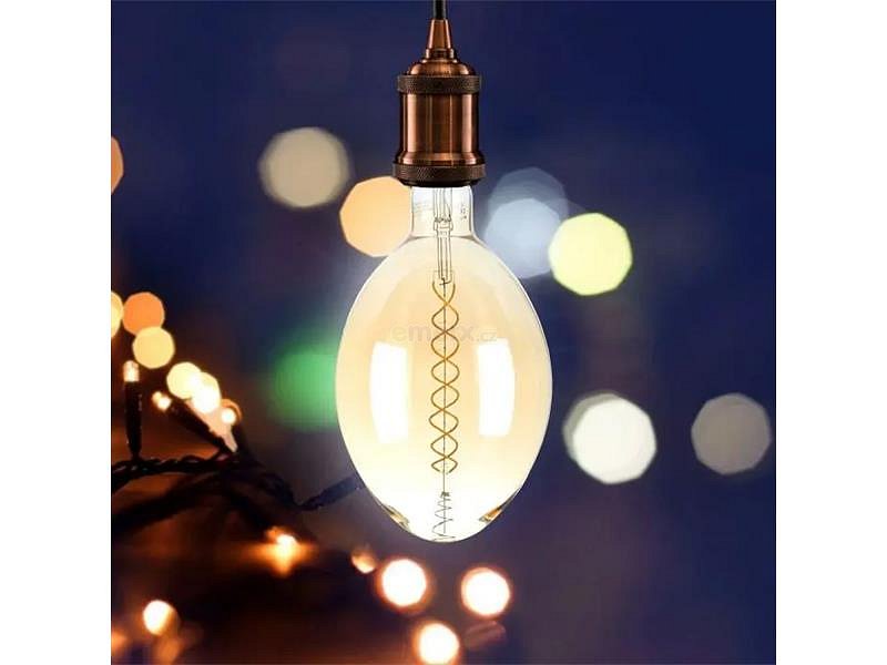 Žárovka Filament LED E27 8W BF180 bílá teplá V-TAC VT-2168D Amber Dimmable