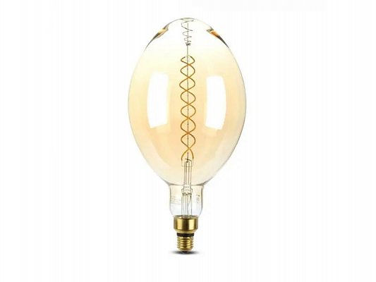 Žárovka Filament LED E27 8W BF180 bílá teplá V-TAC VT-2168D Amber Dimmable