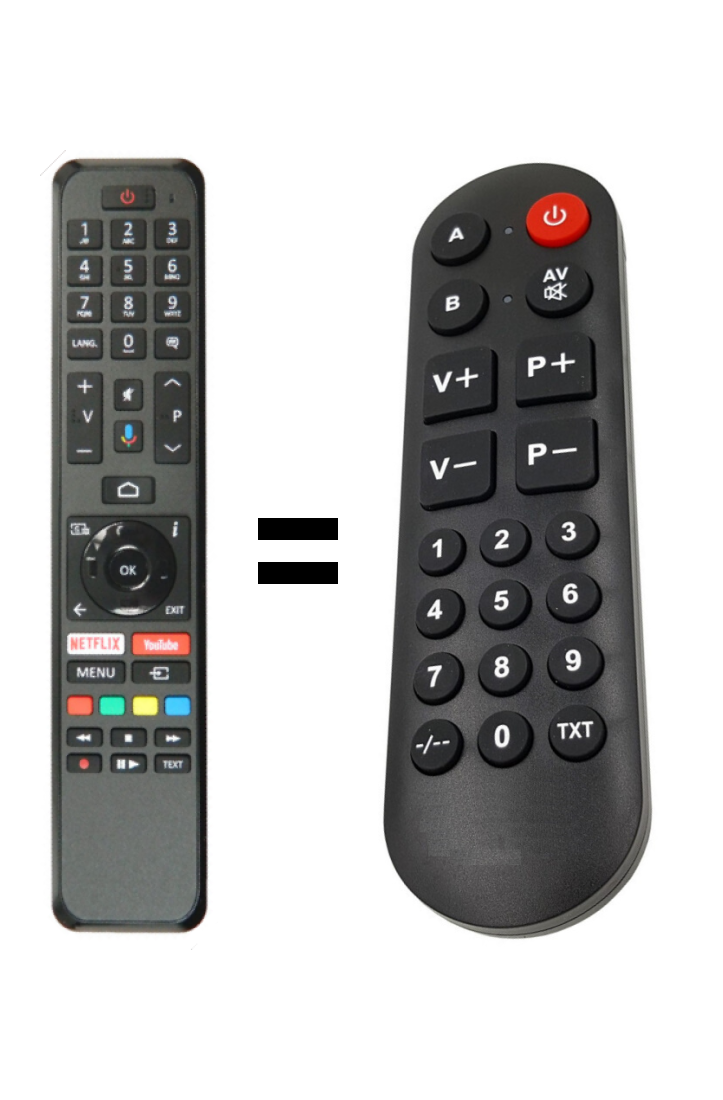 Finlux TVF32FFMG5770 replacement remote control for seniors