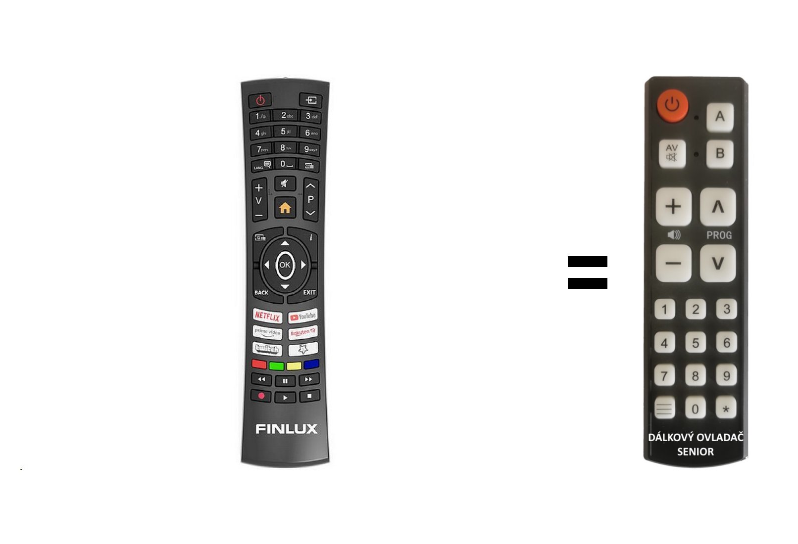 Finlux TVF32FFMG5760 replacement remote control for seniors