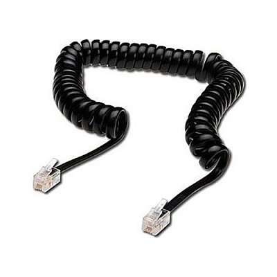 Telefonní kabel kroucený černý 2m
