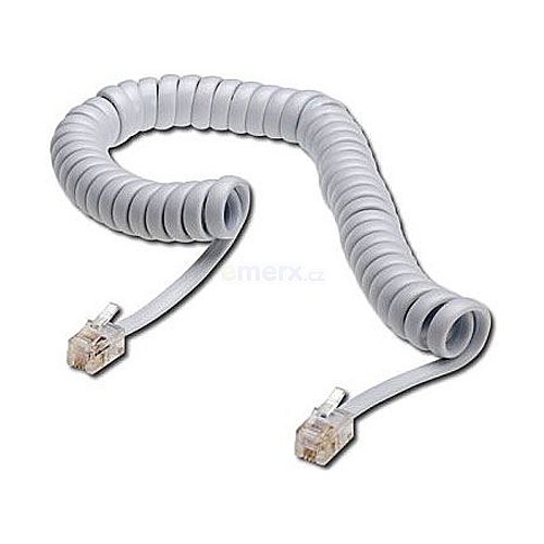 Telefonní kabel kroucený bílý 2m
