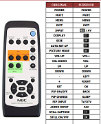 NEC RM-U104 náhradní dálkový ovladač jiného vzhledu L464G7, LCD4610