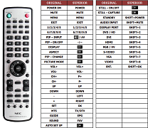 NEC RU-M1117 náhradní dálkový ovladač jiného vzhledu