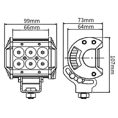 Světlo na pracovní stroje LED T786, 10-30V/18W